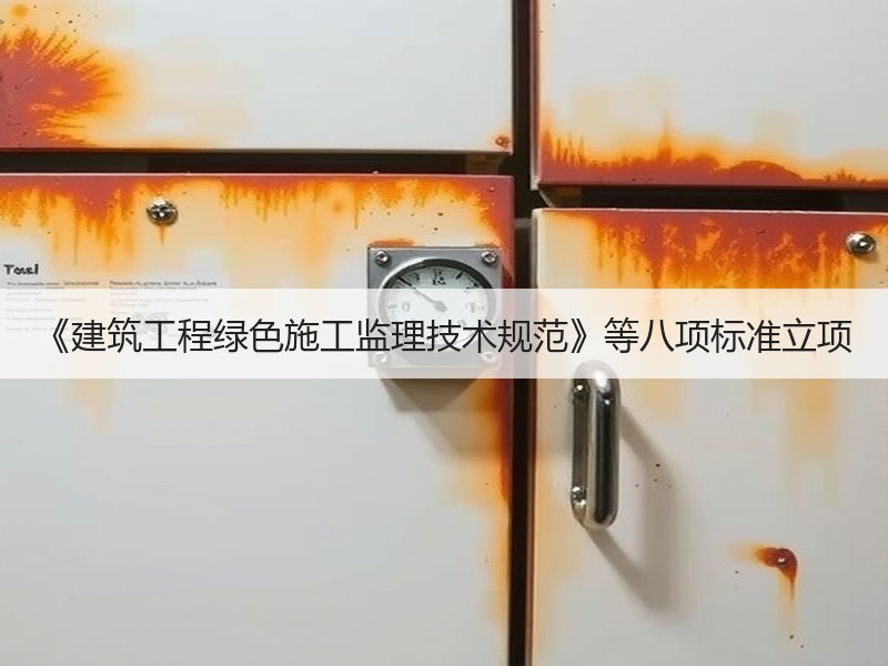 《建筑工程绿色施工监理技术规范》等八项标准立项 《建筑工程绿色施工监理技术规范》等八项标准立项
