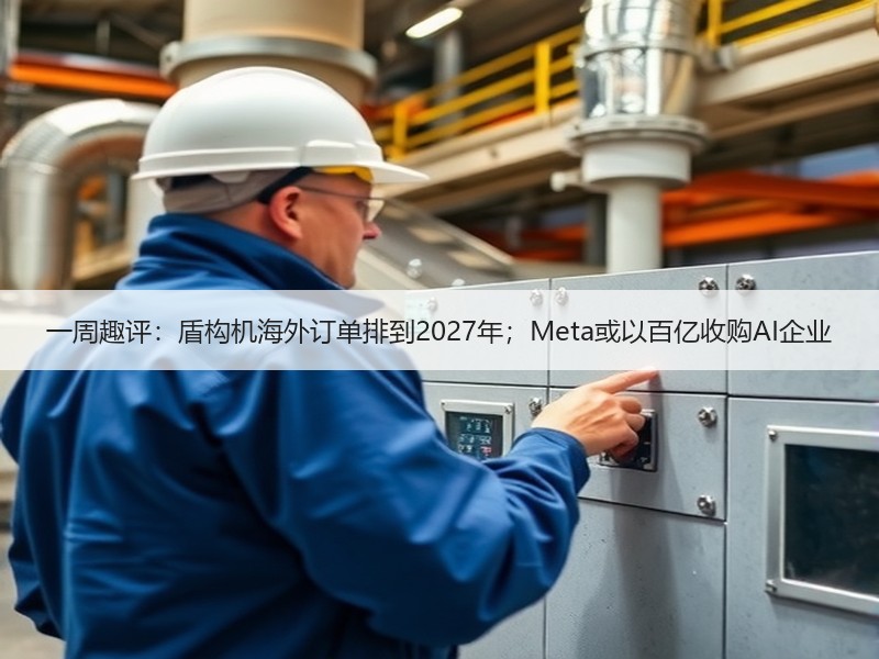 一周趣评：盾构机海外订单排到2027年；Meta或以百亿收购AI企业