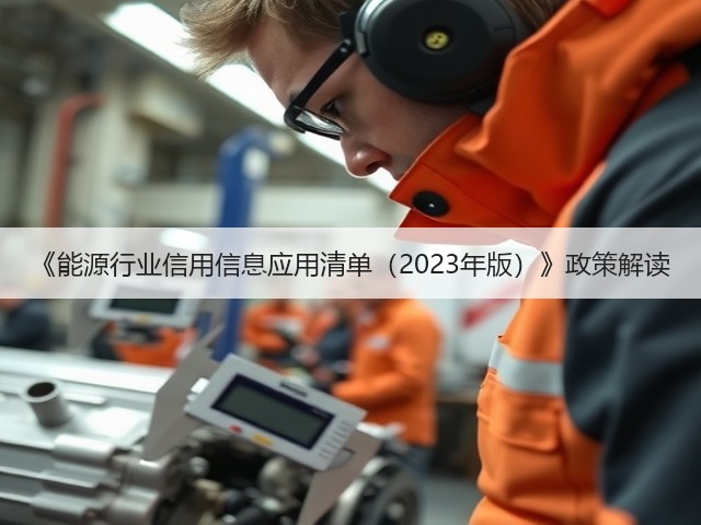 《能源行业信用信息应用清单(2023年版)》政策解读(图1) 《能源行业信用信息应用清单(2023年版)》政策解读(图1)