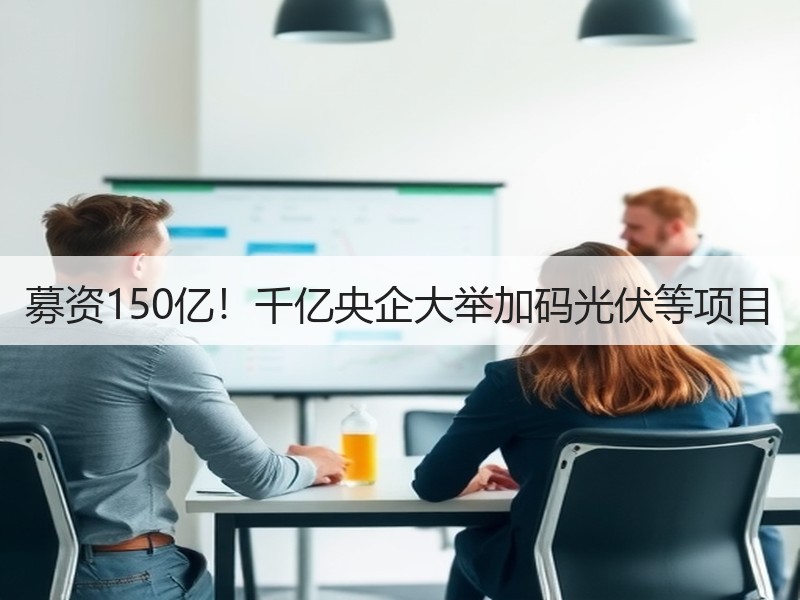 募资150亿！千亿央企大举加码光伏等项目