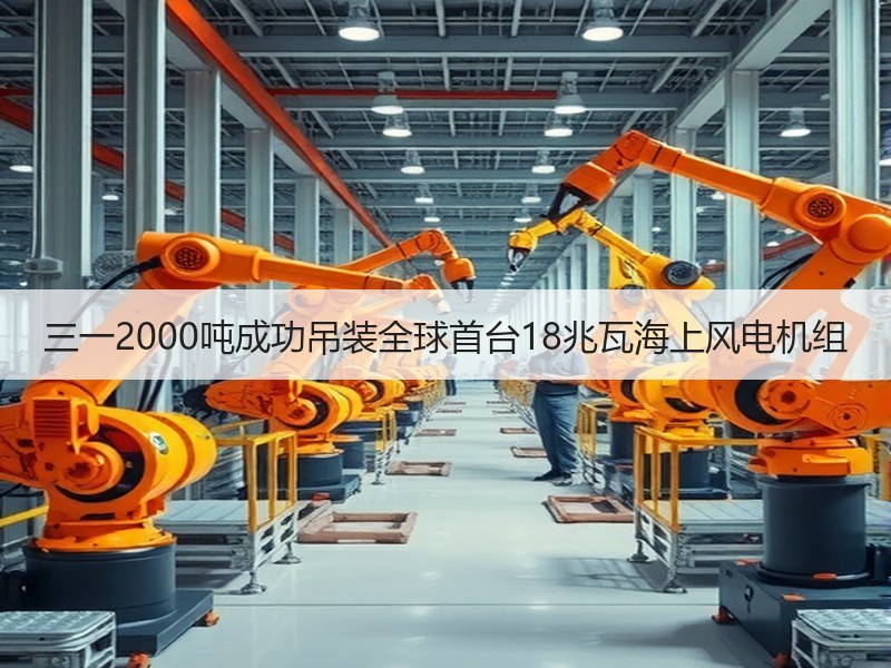 三一2000吨成功吊装全球首台18兆瓦海上风电机组 三一2000吨成功吊装全球首台18兆瓦海上风电机组