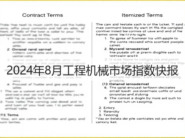 2024年8月工程机械市场指数快报(图1) 2024年8月工程机械市场指数快报(图1)