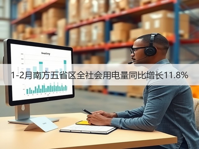 1-2月南方五省区全社会用电量同比增长11.8%(图2)