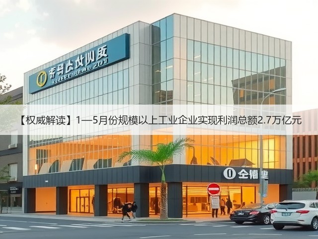 【权威解读】1—5月份规模以上工业企业实现利润总额2.7万亿元(图1)