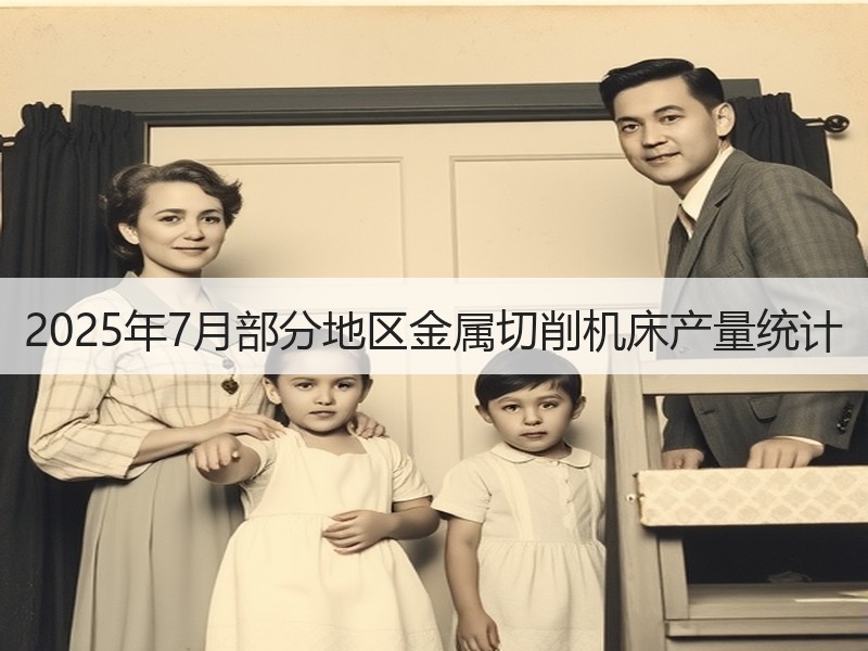 2025年7月部分地区金属切削机床产量统计 2025年7月部分地区金属切削机床产量统计