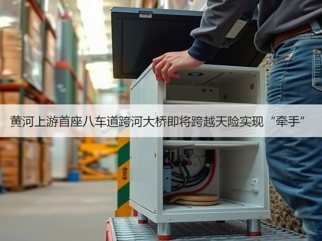 黄河上游首座八车道跨河大桥即将跨越天险实现“牵手”(图1) 黄河上游首座八车道跨河大桥即将跨越天险实现“牵手”(图1)