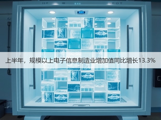 上半年,规模以上电子信息制造业增加值同比增长13.3%(图3) 上半年,规模以上电子信息制造业增加值同比增长13.3%(图3)