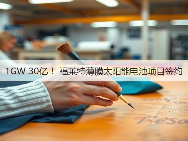 1GW 30亿 ！福莱特薄膜太阳能电池项目签约(图1)