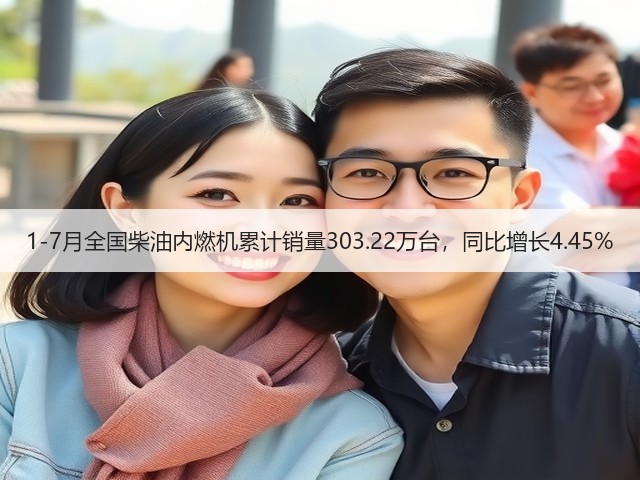1-7月全国柴油内燃机累计销量303.22万台，同比增长4.45%(图3)