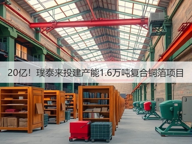20亿!璞泰来投建产能1.6万吨复合铜箔项目(图1) 20亿!璞泰来投建产能1.6万吨复合铜箔项目(图1)