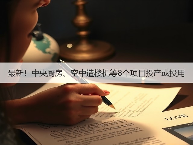 最新!中央厨房、空中造楼机等8个项目投产或投用(图3) 最新!中央厨房、空中造楼机等8个项目投产或投用(图3)