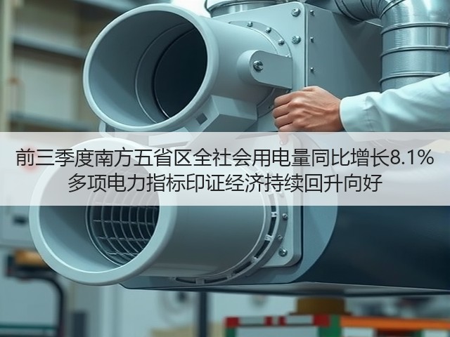 前三季度南方五省区全社会用电量同比增长8.1% 多项电力指标印证经济持续回升向好(图1) 前三季度南方五省区全社会用电量同比增长8.1% 多项电力指标印证经济持续回升向好(图1)