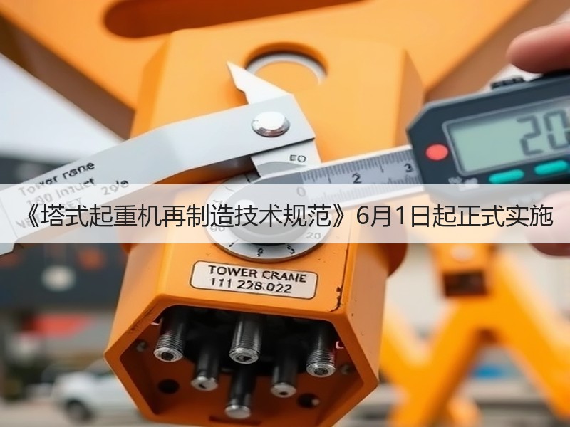 《塔式起重机再制造技术规范》6月1日起正式实施