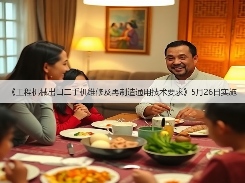 《工程机械出口二手机维修及再制造通用技术要求》5月26日实施
