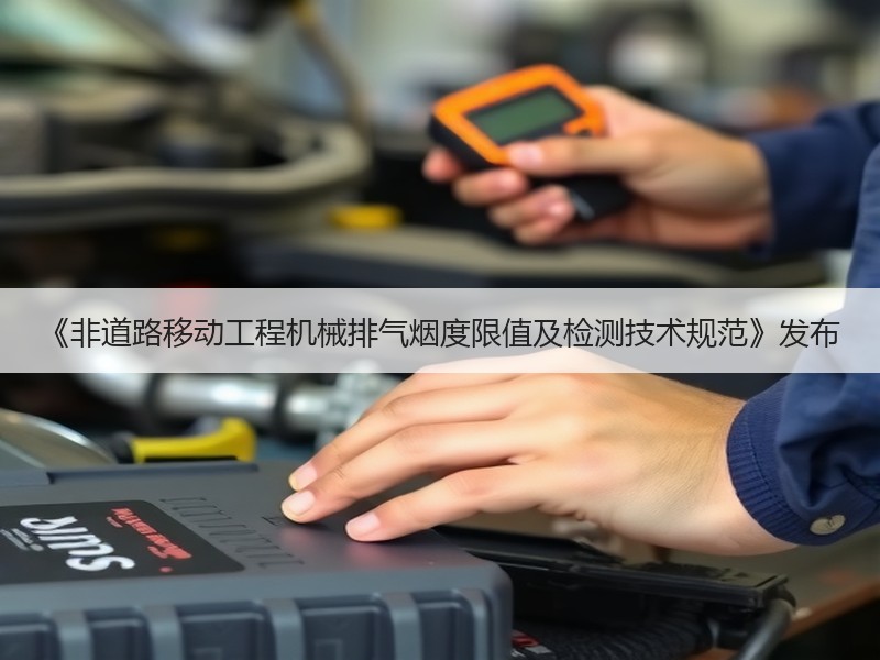 《非道路移动工程机械排气烟度限值及检测技术规范》发布