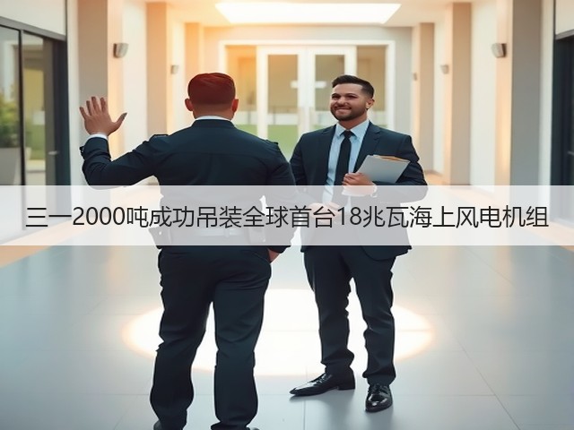 三一2000吨成功吊装全球首台18兆瓦海上风电机组(图1) 三一2000吨成功吊装全球首台18兆瓦海上风电机组(图1)