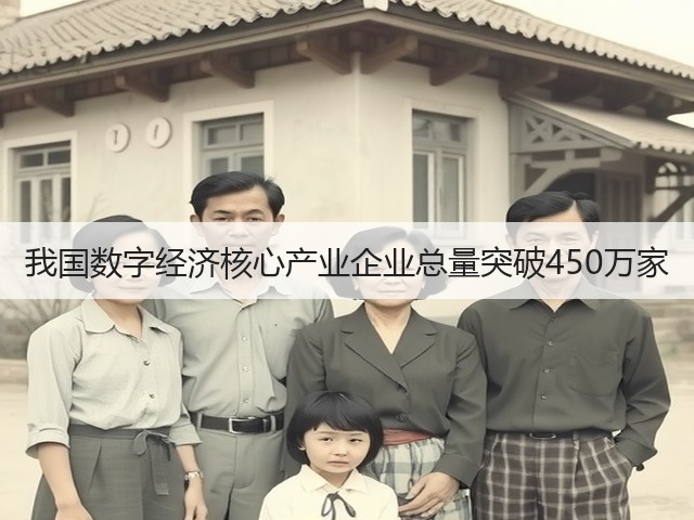 我国数字经济核心产业企业总量突破450万家(图1) 我国数字经济核心产业企业总量突破450万家(图1)