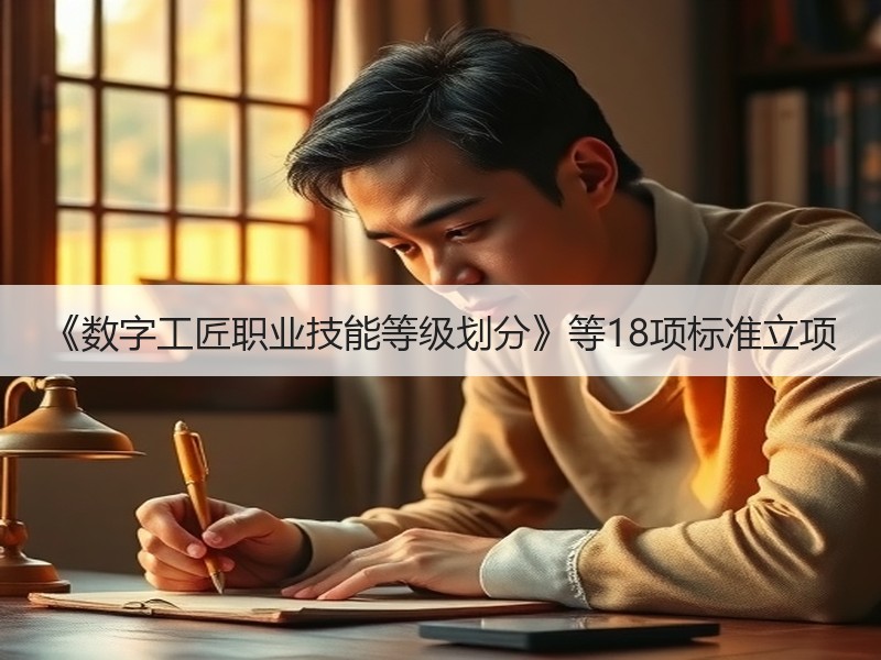 《数字工匠职业技能等级划分》等18项标准立项 《数字工匠职业技能等级划分》等18项标准立项